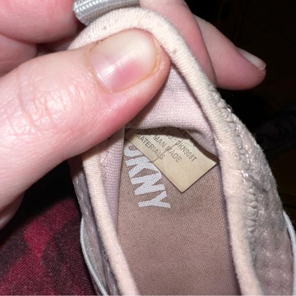 DKNY Pink Sparkle Logo Slip On Sneakers Toddler Girls Size 6 - Picture 6 of 7